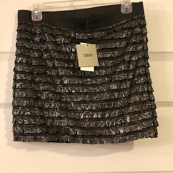 ASOS | matte metallic ruffle mini - Picture 2 of 6